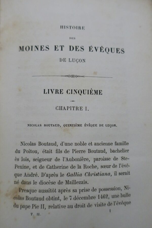  L'histoire des moines et des evêques de Luçon 1869 – Image 4