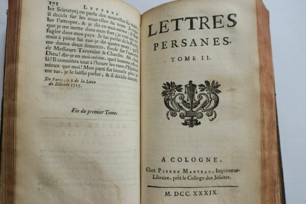 MONTESQUIEU Lettres persanes 1739 Marteau – Image 5