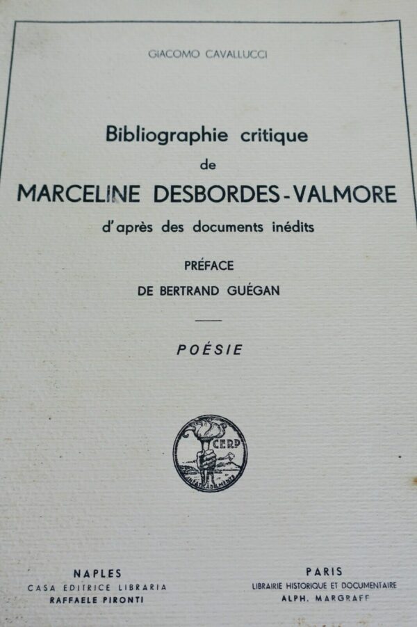 Marceline Desbordes-Valmore d'après des documents inédits Poésie