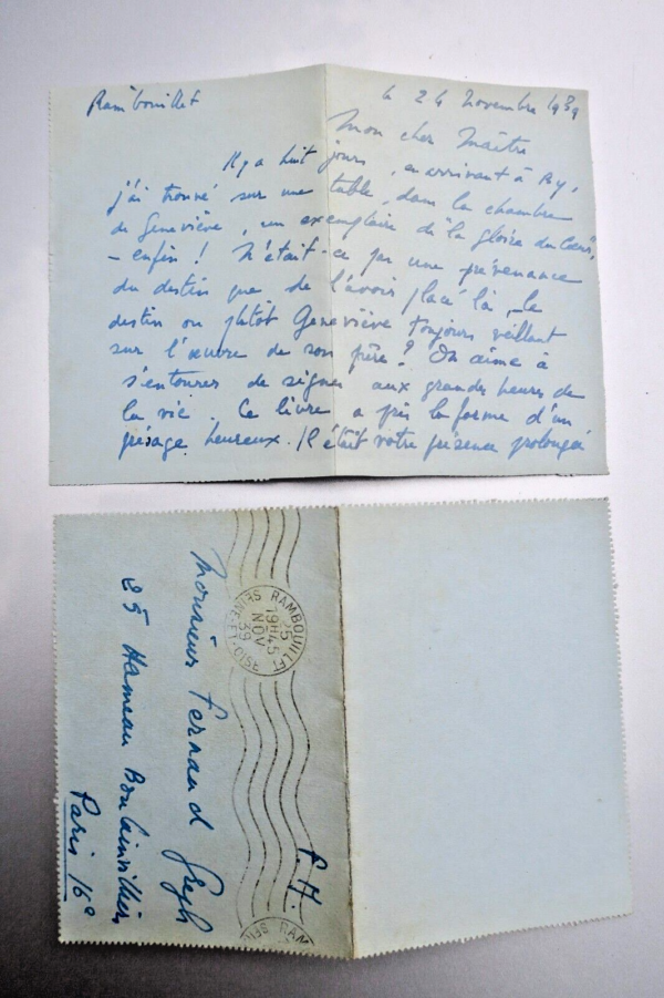 Maurice Druon lettre autographe à Fernand Gregh  1939