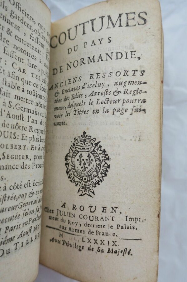 Mini Ordonnance de louis XIV roy de France et .. Coutume du pays de Normandie – Image 8