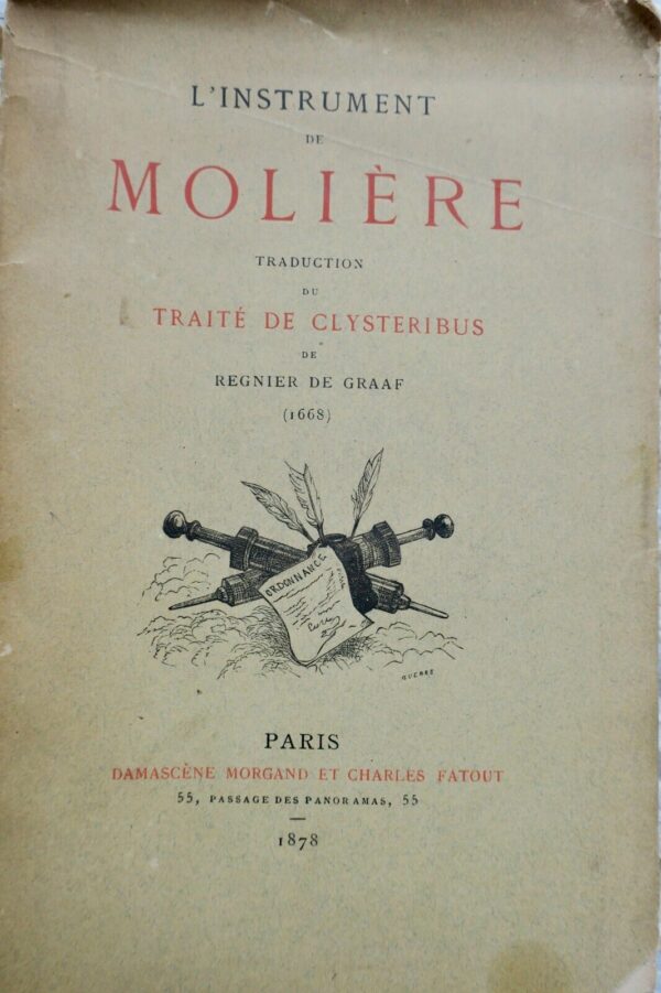 Molière L'Instrument de Molière. Traduction du Traité de Clysteribus – Image 3