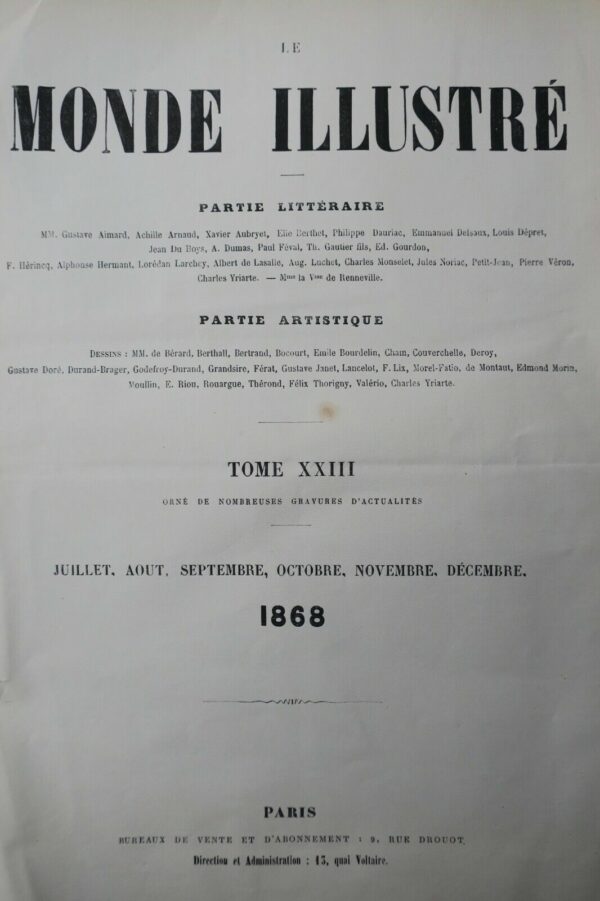 Monde illustré, journal hebdomadaire. Tome XXIII, second semestre 1868 – Image 3