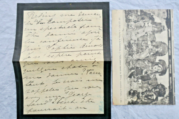 Mrs. Catulle-Mendes Autographed Handwritten Letters – Image 3