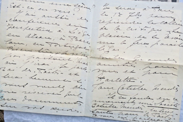 Mrs. Catulle-Mendes Autographed Handwritten Letters – Image 5