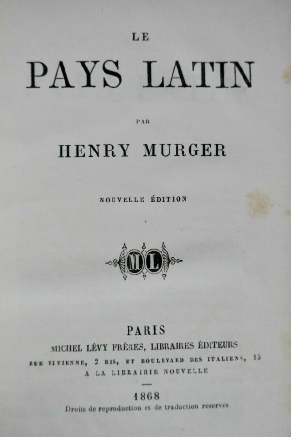 Murger LE PAYS LATIN  1858 – Image 3