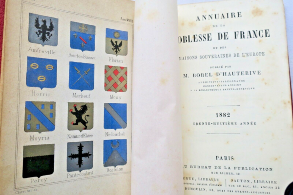 NOBLESSE BOREL d'HAUTERIVE Annuaire de la Noblesse de France 1882