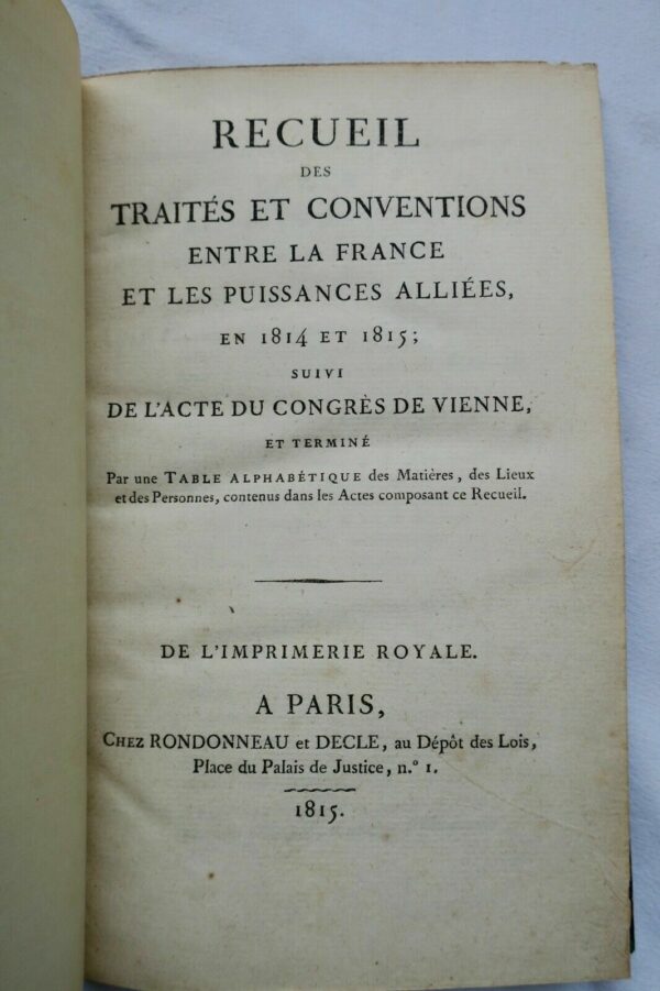 Napoléon Recueil des traités et conventions entre la France et les puissances – Image 5