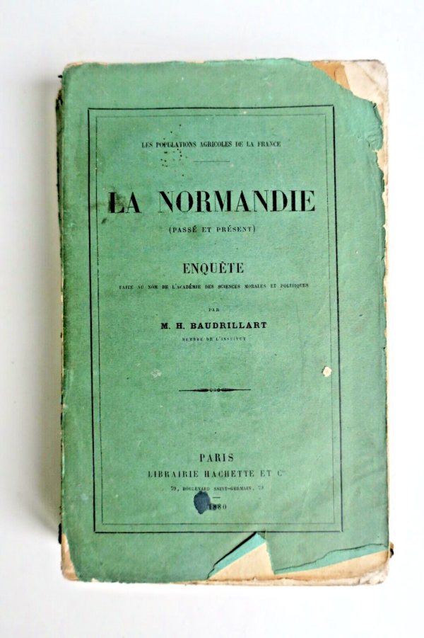 Normandie Baudrillart Les populations agricoles de la France.1880