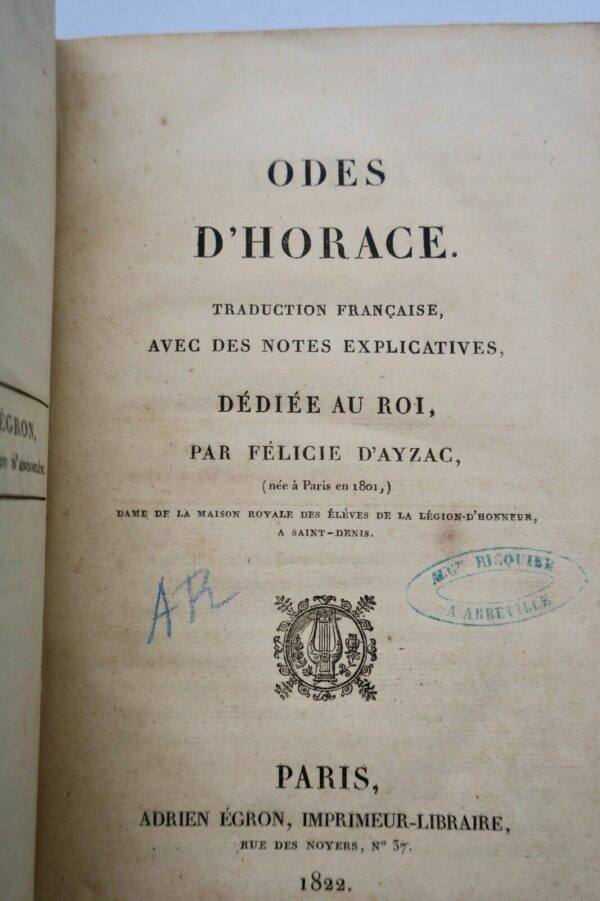 Odes d'Horace 1822 – Image 6