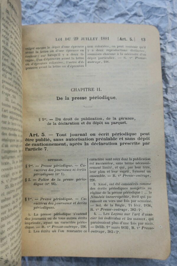 PRESSE code de la presse 1911 DALLOZ – Image 6