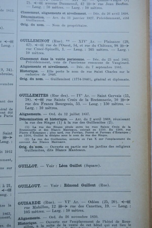 Paris Nomenclature des voies publiques et privées par la Ville de Paris 1951 – Image 6