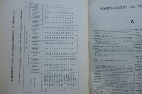 Paris Nomenclature des voies publiques et privées par la Ville de Paris 1951 – Image 8