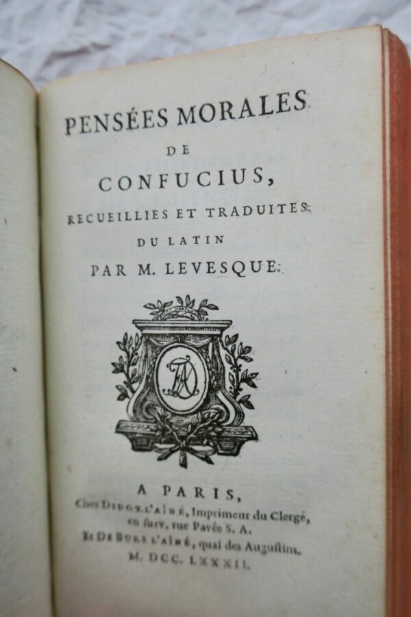 Pensées morales de Cicéron, Conficius, Isocrate 1782 – Image 6