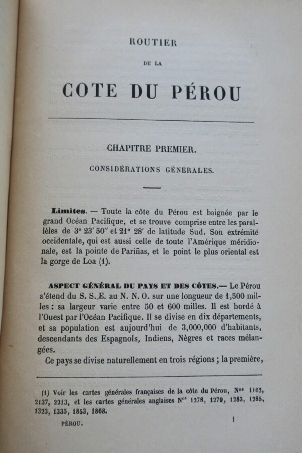 Pérou instructions nautiques sur la cote du Pérou 1872 – Image 10