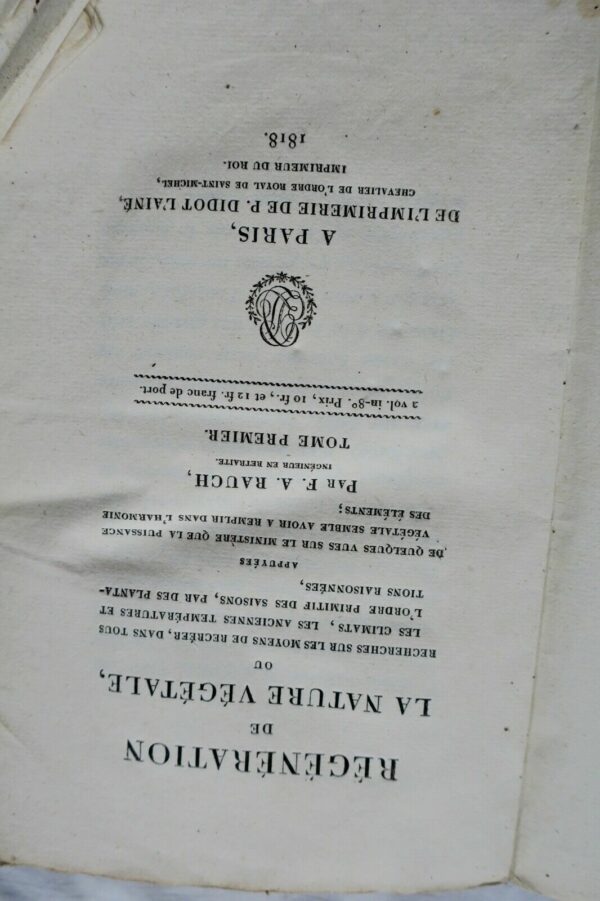 RAUCH Régénération de la nature végétale, ou Recherches sur les moyens..1818 – Image 3