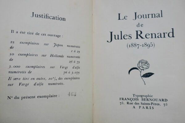 RENARD (Jules)  Journal Inédit 1887-1895, 1896-1899, 1900-1902, 1903-1905 – Image 4