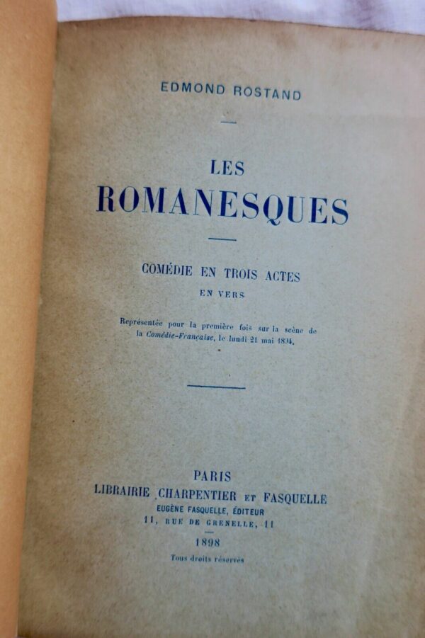 ROSTAND EDMOND LES ROMANESQUES 1898 – Image 6