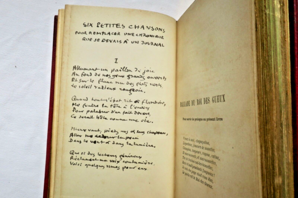 Richepin La Chanson des Gueux + poème manuscrit dans une reliure Kieffer