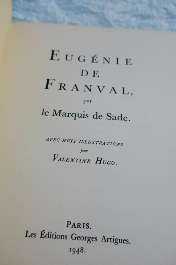 SADE, Marquis de EUGÉNIE DE FRANVAL HUGO – Image 8