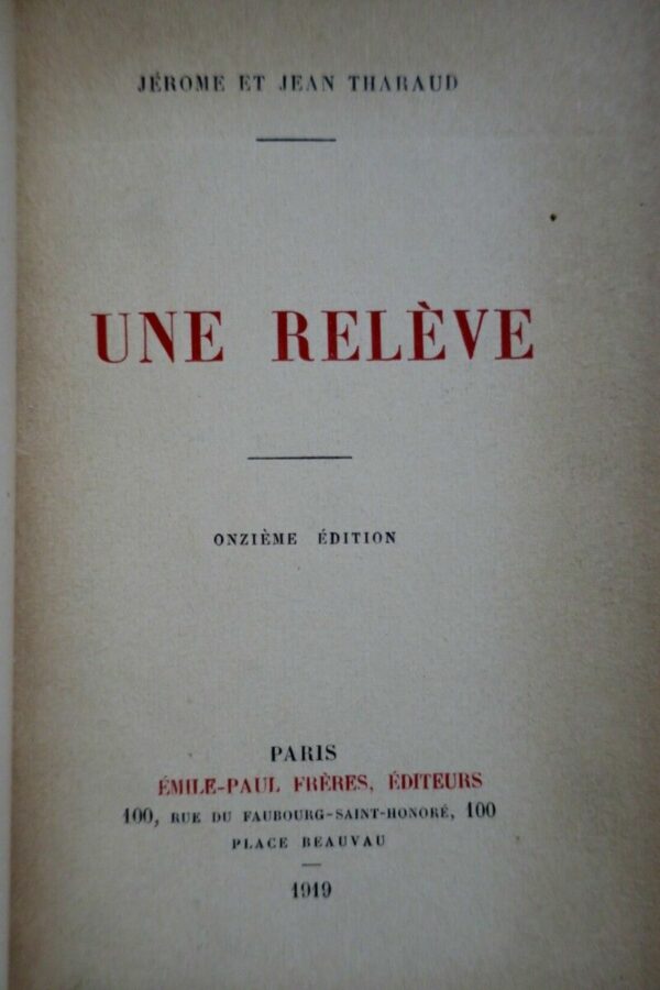 THARAUD JEROME ET JEAN UNE RELEVE 1919 – Image 3