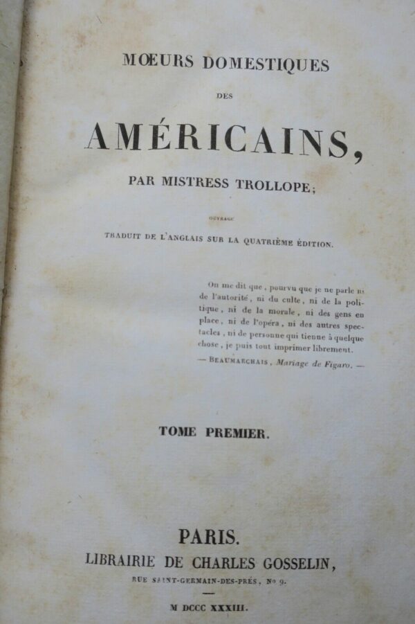 USA Moeurs domestiques des Américains. 1833 – Image 13