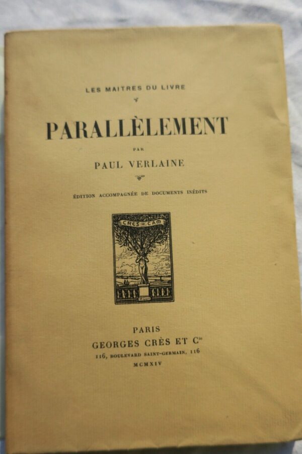 VERLAINE PARALLÈLEMENT. Edition accompagnée de documents inédits. 1914 – Image 3