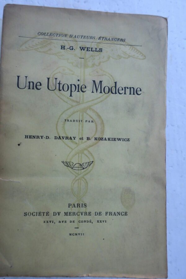 Wells H.-G. Une Utopie Moderne EO