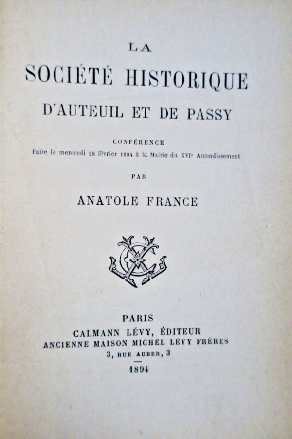 A. France La societé historique d’Auteuil et de Passy,  inauguration de la sta.. – Image 4