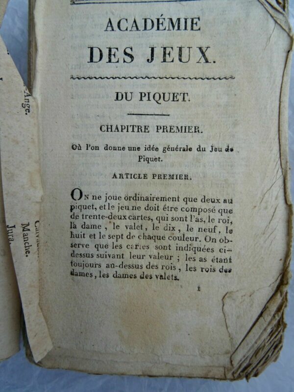 Académie des jeux, contenant le piquet, l'impériale, la triomphe, l'Ecarté..1812 – Image 3