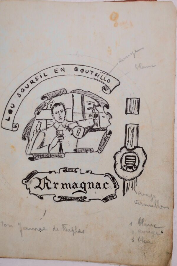 Armagnac étiquette dessin cahiers croquis – Image 12