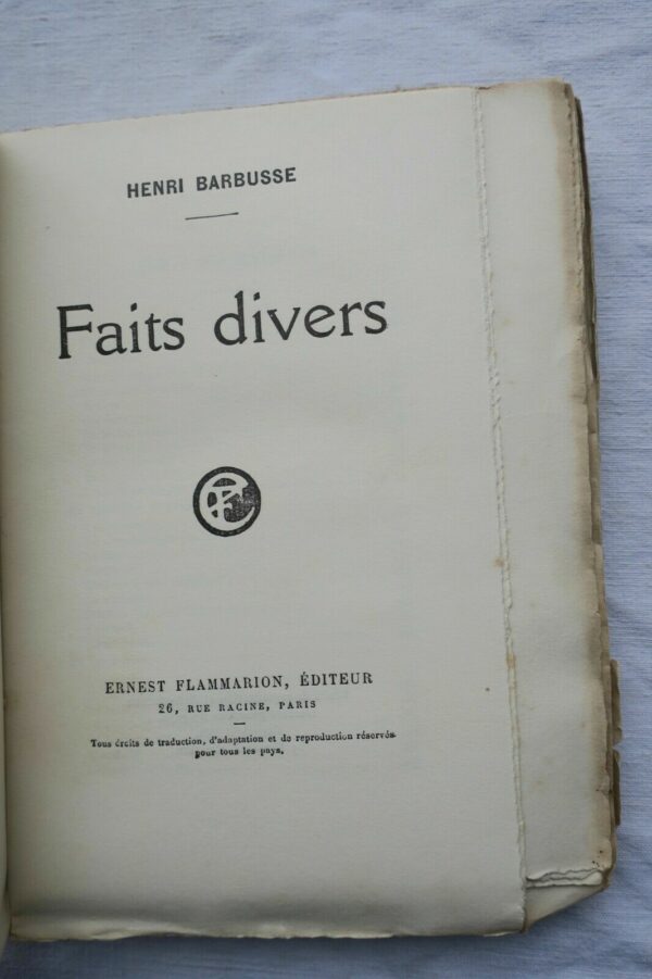 BARBUSSE FAITS DIVERS 1/ 15 sur vergé EO – Image 4