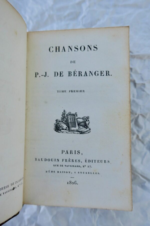 BERANGER P.-J. CHANSONS 1826 66 x 104 mm. MINI – Image 3