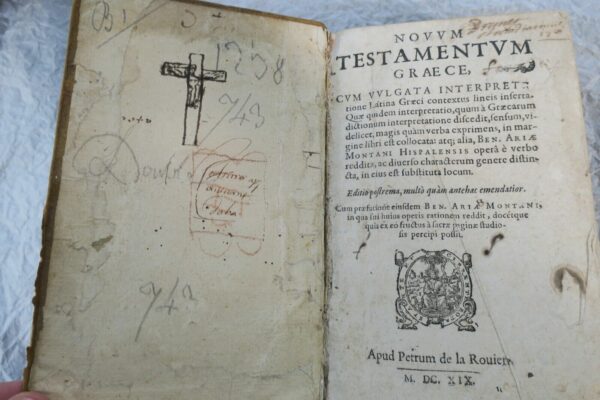 BIBLE Nouveau Testament Novum Testamentum graece 1619 bible polyglotte – Image 4