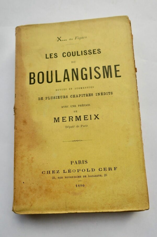 BOULANGER Les coulisses du boulangisme 1890