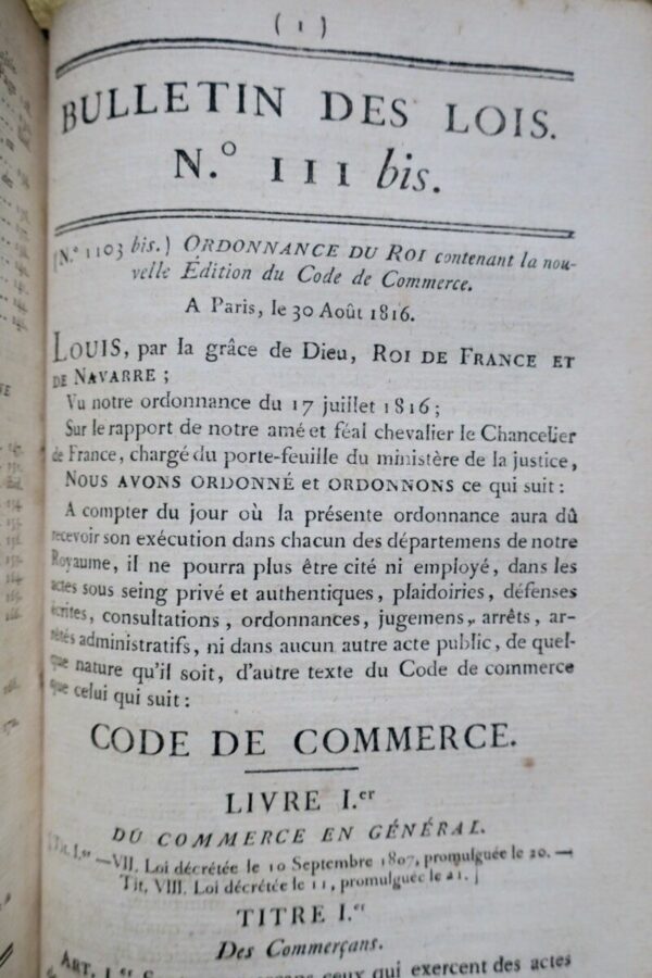 BULLETIN DES LOIS  n°109 bis, n° 110 bis, n°111 bis, n°112 bis, n°113 bis   1816 – Image 5