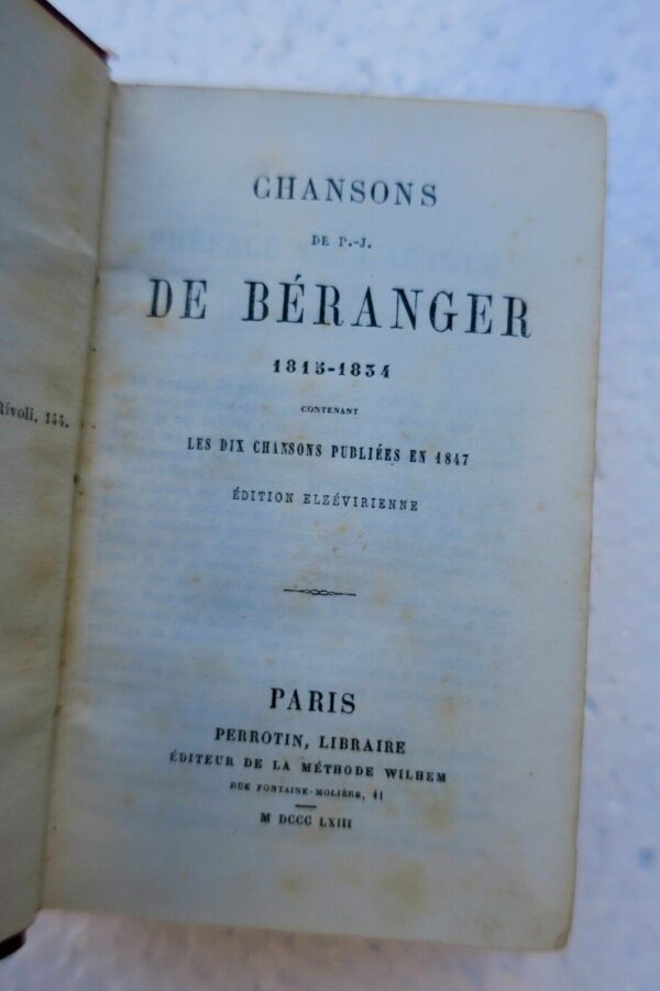 Béranger Chansons de P.-J. de Béranger, 1815-1834. MINI – Image 4