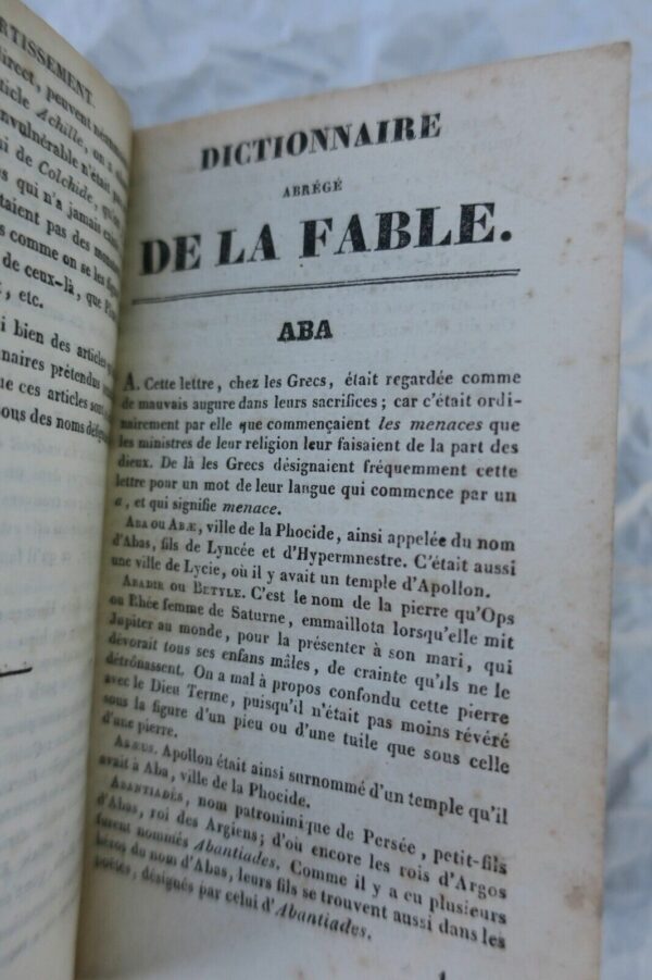 CHOMPRE Dictionnaire abrégé de la fable, des poètes, des tableaux et .. 1833 – Image 7