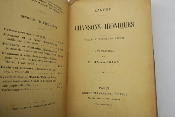 Chansons ironiques. Paroles et musique de Xanrof. Illustrations de P. Balluriau – Image 4