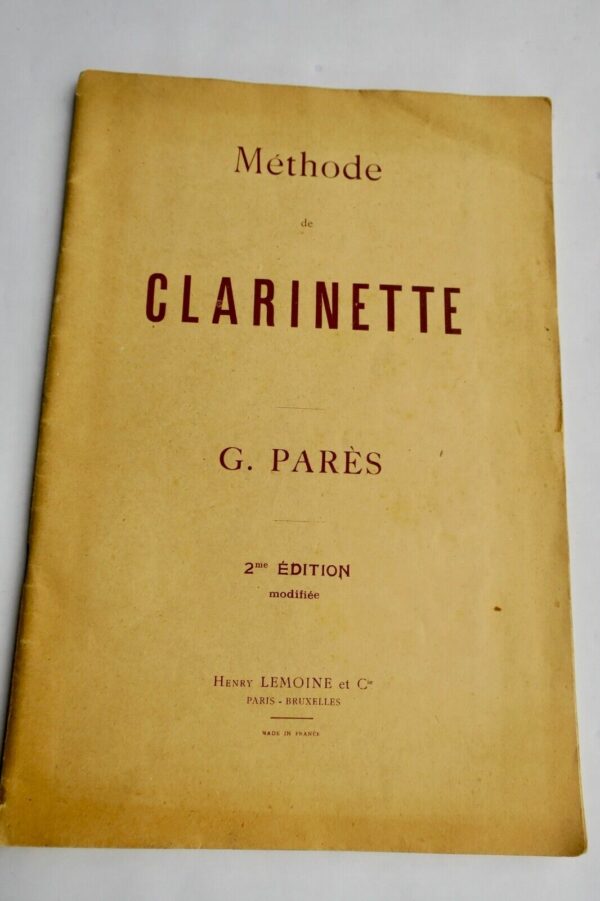 Clarinette PARES G. Méthode de clarinette – Image 3