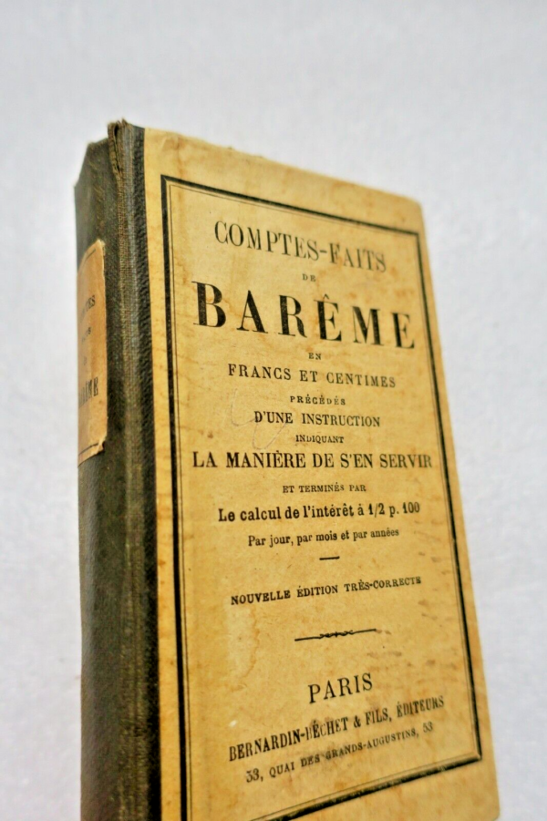 Comptes-faits de Barême en francs et centimes précédés d'une instruction