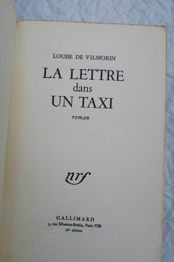 DE VILMORIN, Louise La lettre dans un taxi – Image 8