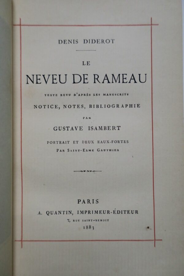 DIDEROT  Le neveu de Rameau illustré par GAUTHIER 1883 – Image 5