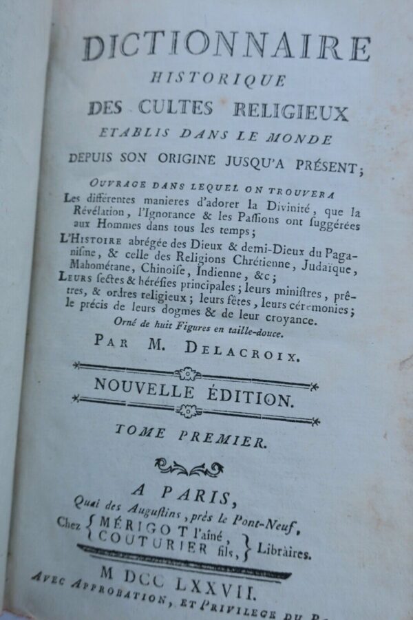 Dictionnaire historique des cultes religieux établis dans le monde depuis.. 1777 – Image 4