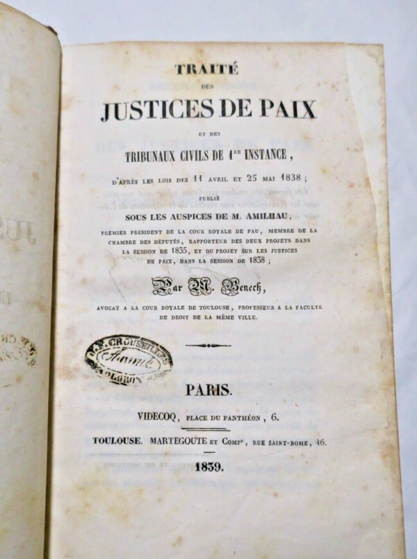 Droit traité des justices de paix et des tribunaux civils 1839 – Image 3