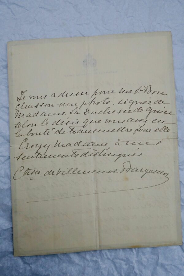 Duchesse de Guise lettre autographe + Essai De Diplomatie Sur Le Brabant – Image 11