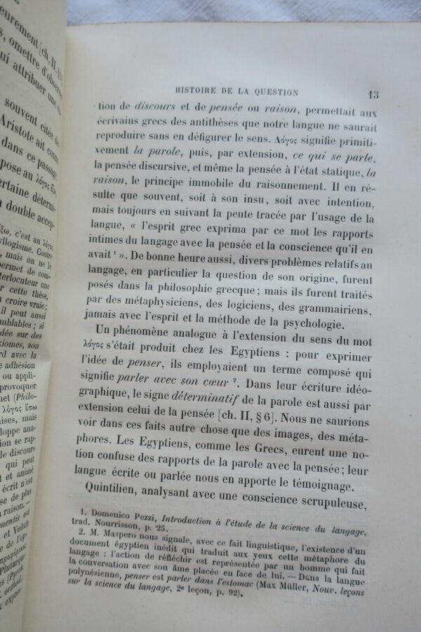 EGGER LA PAROLE INTERIEURE, ESSAI DE PSYCHOLOGIE DESCRIPTIVE 1881 + envoi – Image 5