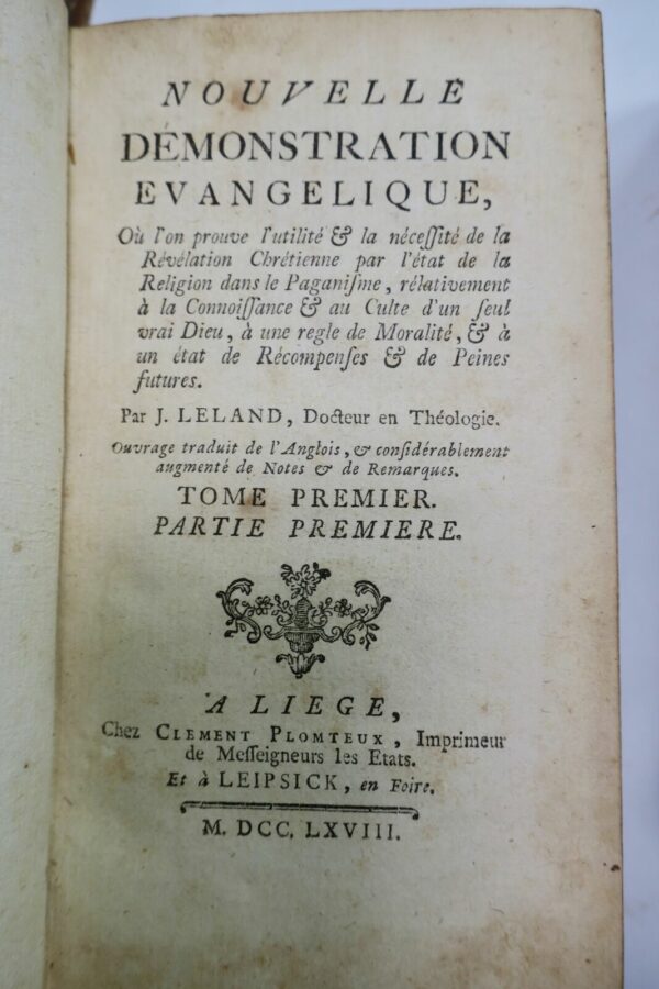 EVANGILE LELAND NOUVELLE DEMONSTRATION EVANGELIQUE 1768 – Image 4