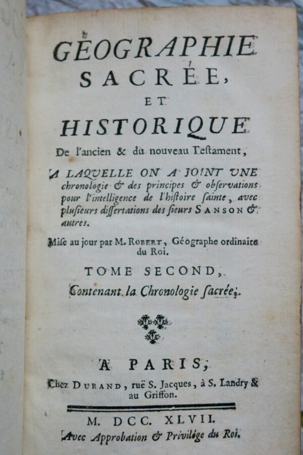 Géographe ordinaire du Roi Géographie sacrée et historique 1747 – Image 8