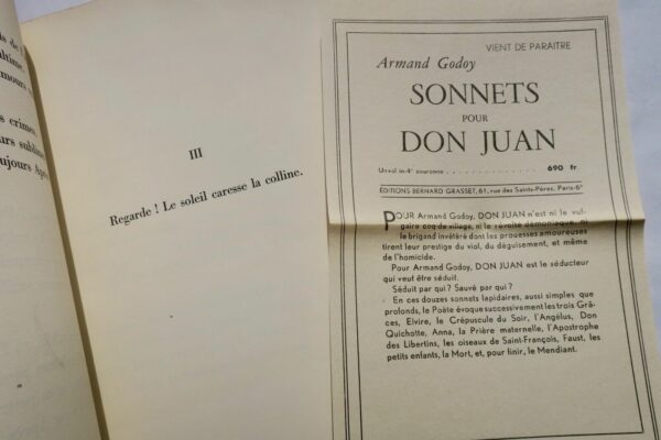 Godoy Armand Sonnets pour Don Juan Condition + dédicace – Image 7